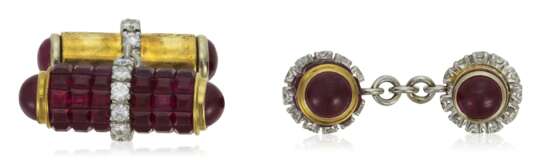 Aletto Brothers. ALETTO BROTHERS RUBY AND DIAMOND CUFFLINKS - Foto 3