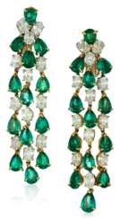 EMERALD AND DIAMOND EARRINGS