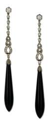 ART DECO ONYX AND DIAMOND EARRINGS