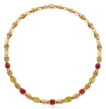 Bulgari. NO RESERVE | BULGARI TOURMALINE, PERIDOT AND GOLD NECKLACE - Foto 3