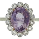 COLORED SAPPHIRE AND DIAMOND RING - photo 1