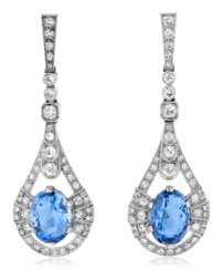 NO RESERVE | SAPPHIRE AND DIAMOND EARRINGS