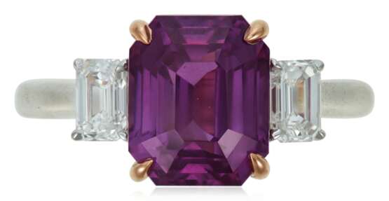 NO RESERVE | PINK SAPPHIRE AND DIAMOND RING - Foto 1