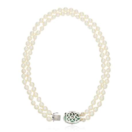 CULTURED PEARL, JADE AND DIAMOND NECKLACE - Foto 4
