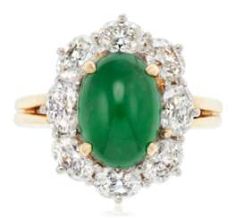 JADEITE AND DIAMOND RING