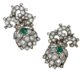 NO RESERVE | DIAMOND AND EMERALD EARRINGS