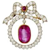 GROUP OF RUBY AND DIAMOND BROOCHES - photo 4