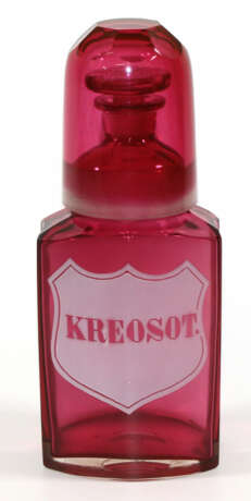 Apothekerflasche Kreosot mit Glas - photo 2