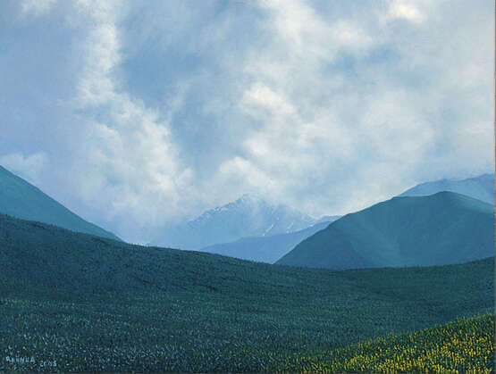 “SPIRITS OF THE EARTH BEHOLD THE MOVEMENT OF CLOUDS” Landscape painting 2005 - photo 1