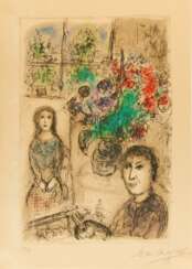 Chagall, Marc (1887 Witebsk - 1985 St. Paul de Vence). Le chevalet aux fleurs