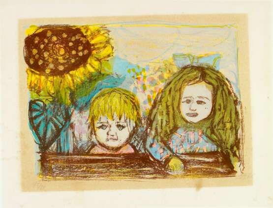 Dix, Otto (1891 Untermhaus/Gera - 1969 Singen). Zwei Kinder (mit Sonnenblume) - photo 2
