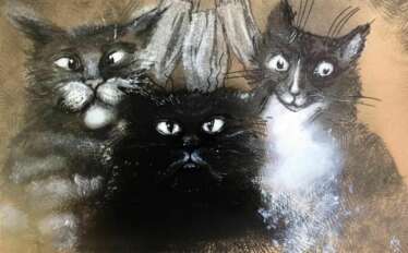 Portrait de chats Coward, Fine et Kuar