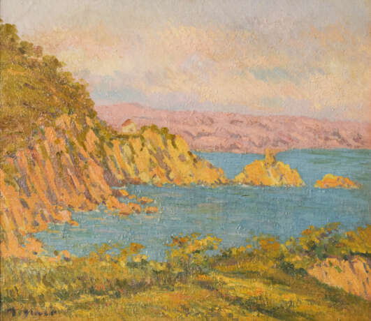 Painting “Impressionist Landscape with Cliffs”, Magi Oliver Bosch, Oil on canvas, Impressionist, Landscape painting, Spain, 1890 to 1905 - photo 1