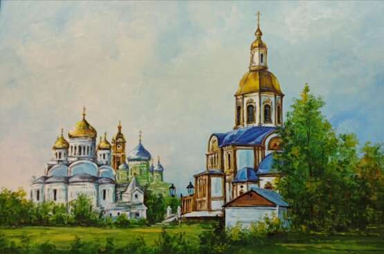 Дивеево Fiberboard Oil on plywood Realism Landscape painting Russia 2021 - photo 1