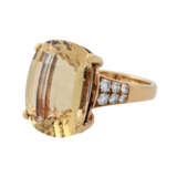 Ring mit schönem Goldberyll flankiert von 12 Brillanten - Foto 5