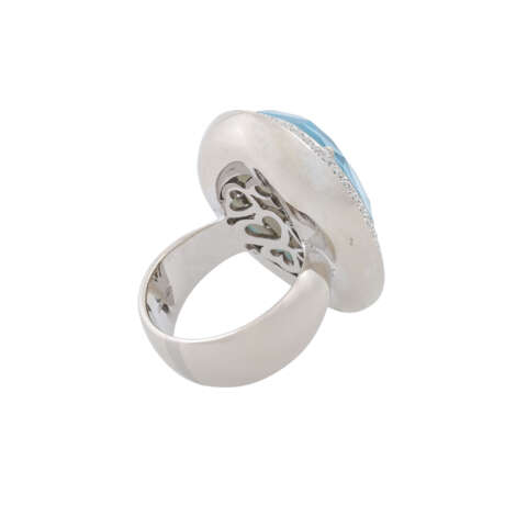 Ring mit Topas auf Perlmutt und Brillanten ca. 1 ct, - фото 3