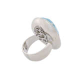 Ring mit Topas auf Perlmutt und Brillanten ca. 1 ct, - photo 3