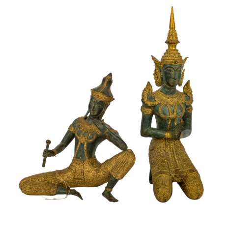 2 Figuren aus Bronze. THAILAND. - Foto 1