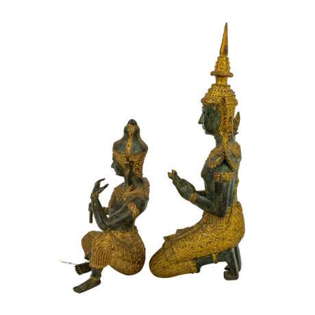2 Figuren aus Bronze. THAILAND. - Foto 2