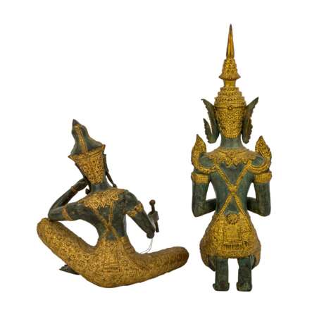 2 Figuren aus Bronze. THAILAND. - Foto 3