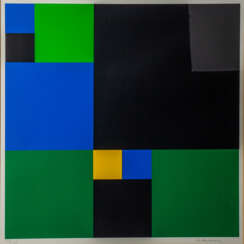 STANKOWSKI, ANTON (1906-1998), "Komposition mit Quadraten in Grün, Blau, Schwarz und Gelb", 