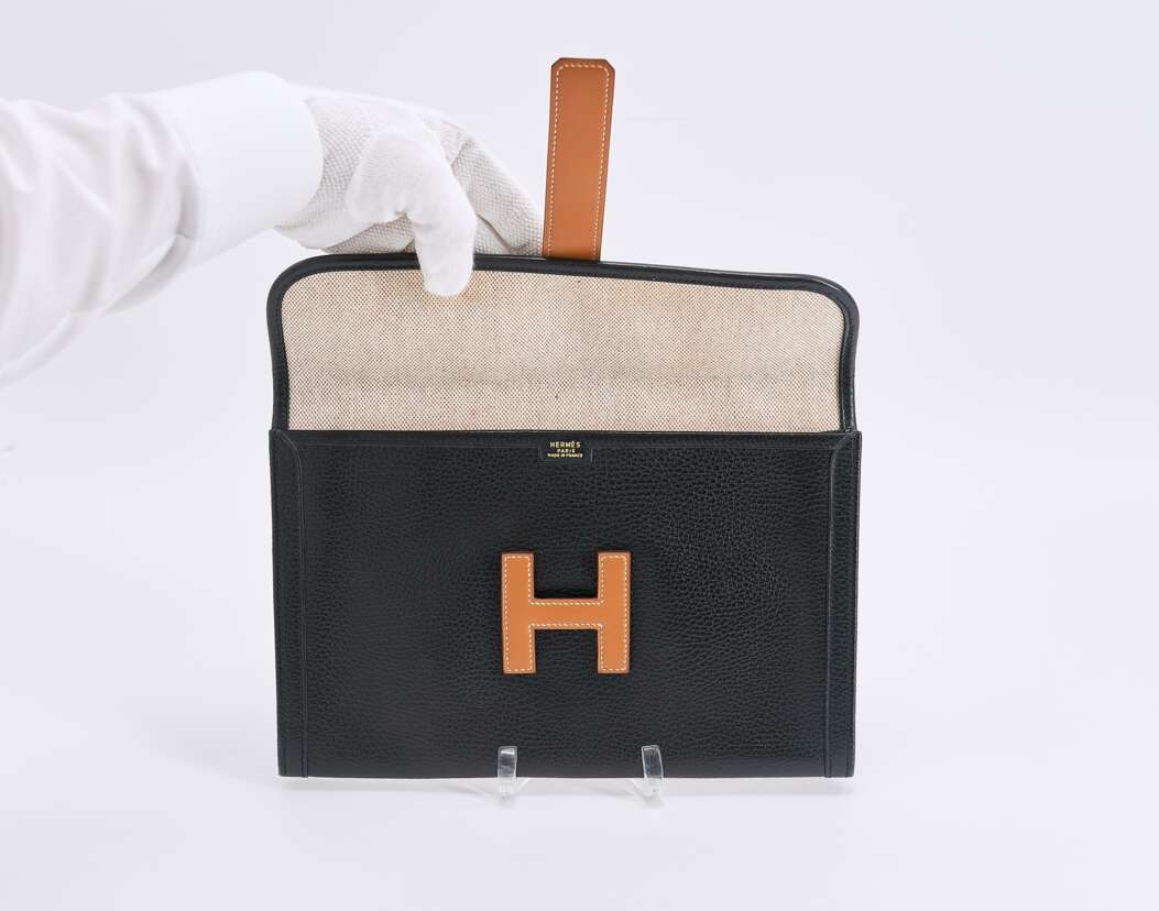 Sold at Auction: Hermes Custom Hand Painted Jige Elan 29 Clutch