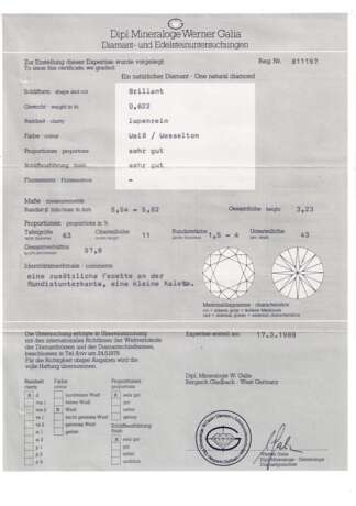 Solitär-Ring mit Brillant ca. 0,622 ct, - фото 4