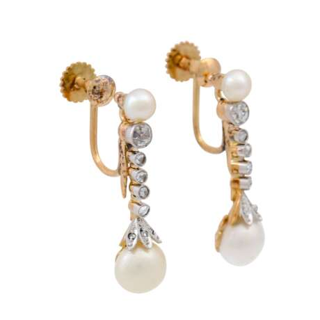 Ohrhänger mit Perlen und Diamanten - Foto 2