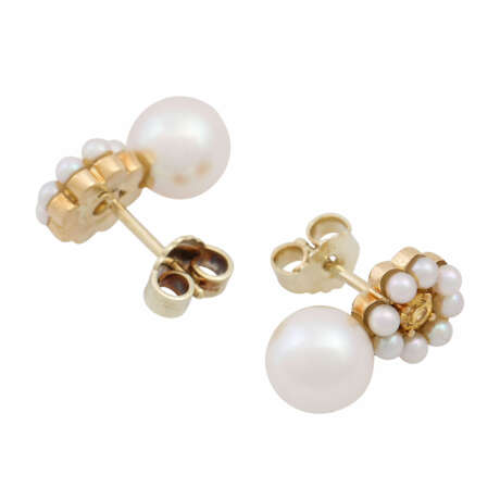 Ohrringe mit Perlen, - Foto 3