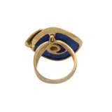 Ring mit Lapislazuli und kleinem Brillant ca. 0,02 ct, - фото 4