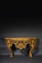 A PAIR OF GEORGE II GILTWOOD CONSOLES