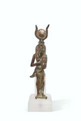 AN EGYPTIAN BRONZE ISIS AND HORUS