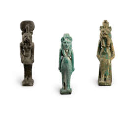 THREE EGYPTIAN LION-HEADED AMULETS