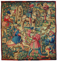 A PASTORAL CHASSE DE CERF TAPESTRY