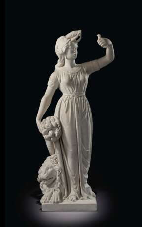 AN ITALIAN MARBLE FIGURE EMBLEMATIC OF AFRICA - photo 1
