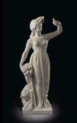 AN ITALIAN MARBLE FIGURE EMBLEMATIC OF AFRICA