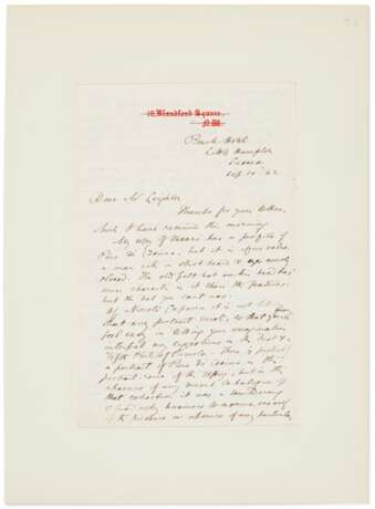 Shakespeare, William. Autograph letters to Frederic Leighton - photo 1
