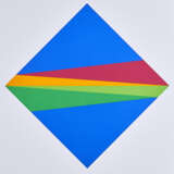 Max Bill. Blaues Diagonalquadrat mit 4 schrägen Mittelstreifen - photo 1
