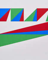 4 Quadrate in oberer Reihe in Dreiecke gesplittert