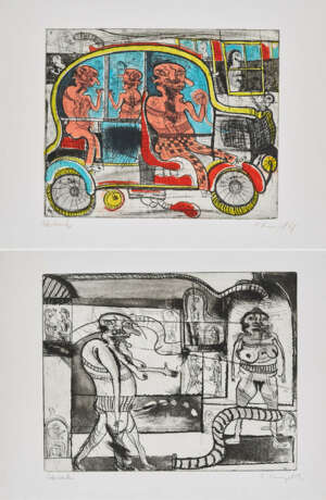 Franz Ringel. Mixed Lot of 2 Etchings - Foto 1