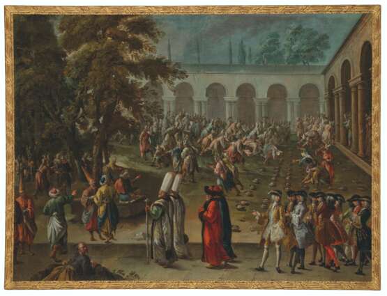 Van Mour, Jean-Baptiste. AN AMBASSADORIAL DELEGATION CROSSING THE SECOND COURTYARD OF THE TOPKAPI SARAYI; DINNER GIVEN BY THE GRAND VIZIER IN HONOUR OF AN AMBASSADOR - photo 1