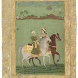 A DOUBLE-SIDED ALBUM PAGE: BAZ BAHADUR AND RUPMATI HUNTING AND A PORTRAIT OF THE EMPEROR AURANGZEB (R.1658-1707) - photo 1