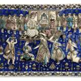 A LARGE QAJAR MOULDED POTTERY TILE - фото 1