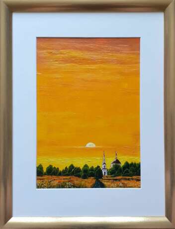 Oil painting “Landscape with a Temple”, Primed fiberboard, Oil on fiberboard, Contemporary realism, Religious genre, Russia, 2021 - photo 1