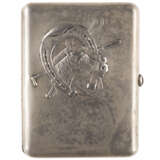 A SILVER CIGARETTE CASE WITH HORSES - photo 1