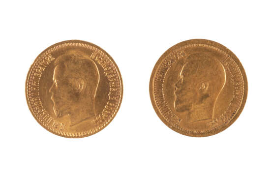 TWO 7.5 ROUBLES GOLD COINS - Foto 1
