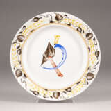 A PORCELAIN PLATE WITH HAMMER AND SICKLE - photo 1