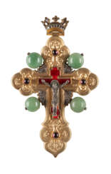 A SILVER-GILT AND GUILLOCHÉ ENAMEL PECTORAL CROSS