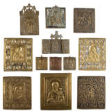 A TRIPTYCH AND ELEVEN BRASS ICONS SHOWING THE IMAGES OF THE MOTHER OF GOD - фото 1