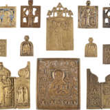 FOUR TRIPTYCHS AND TEN BRASS ICONS SHOWING THE IMAGES OF ST. NICHOLAS OF MYRA AND ST. NICHOLAS OF MOZHAISK - photo 1